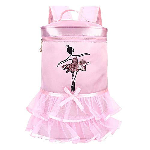 Fdit Entzückende Kleinkind Kinderballett Tanzen Satin Rucksack Ballerina Mädchen Pailletten Umhängetasche(Pink) von Fdit