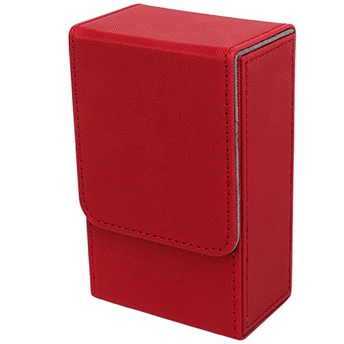 Fdit Tarotkartenetui – PU-Leder-Aufbewahrungsbox für Universelle Tarotkarten, Sonnen- und Mond-Design, Leicht und Tragbar (Rot) von Fdit