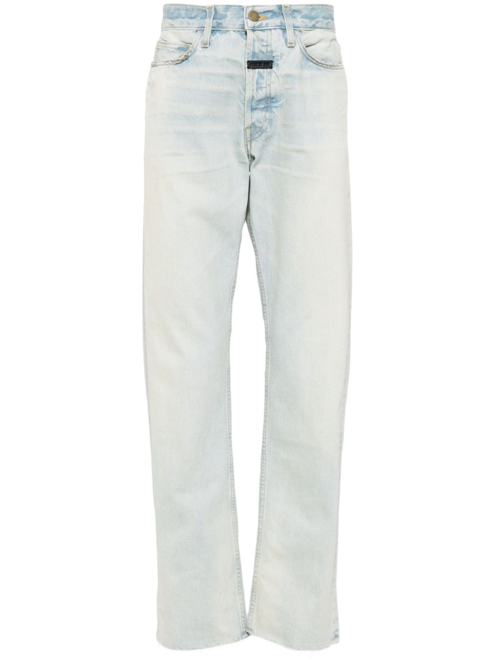 Fear Of God logo-tag mid-rise straight-leg jeans - Blau von Fear Of God