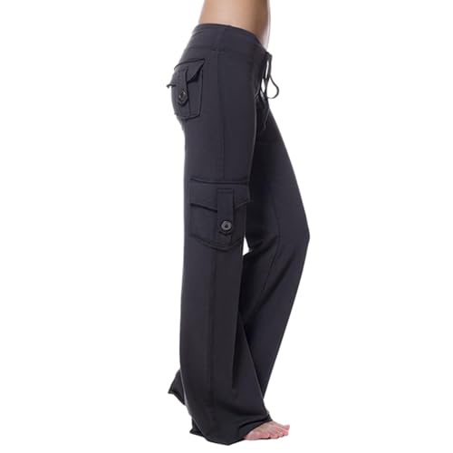 Cargohose mit weitem Bein für Damen, lässige Baggy-Hose für Damen mit Taschen, Cargo-Sweathose für Damen, Mädchen, Streetwear, Alltagskleidung Fecfucy von Fecfucy