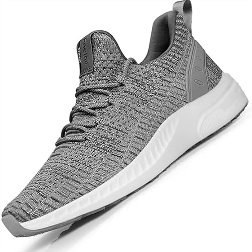 Feethit Turnschuhe Herren Laufschuhe Sportschuhe Sneaker rutschfeste Gummisohlen Leichte und Atmungsaktiv für Gehen Laufen Joggen Sports Grau 41 von Feethit