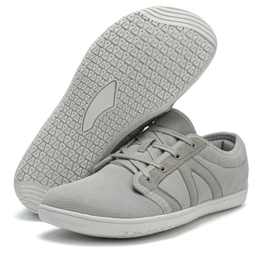 Fehploh Atmungsaktive, lässige Reiseschuhe, rutschfeste, Flache Mesh-Sneaker, Wanderschuhe, Bequeme, leichte Schnürschuhe for Outdoor-Aktivitäten (38 Grau) von Fehploh