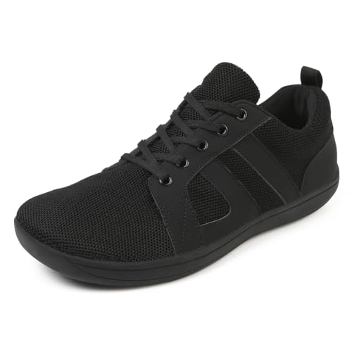 Fehploh Barfußschuhe, atmungsaktiv, breite Zehenschuhe, rutschfest, lässig, Laufsneaker, minimalistische Wanderschuhe, Outdoor-Sportschuhe (Schwarz 37) von Fehploh