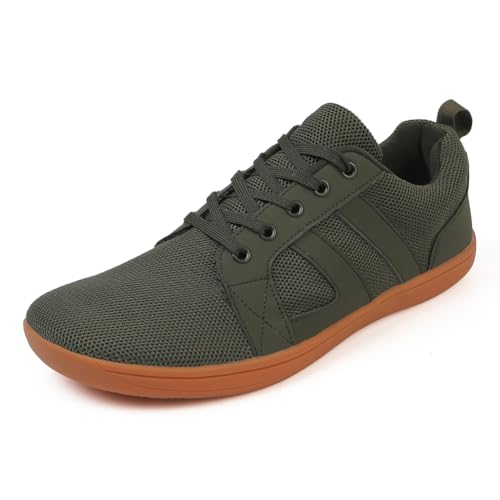 Fehploh Barfußschuhe, atmungsaktiv, lässig, Laufsneaker, leichte Schlupfschuhe, minimalistische Wanderschuhe, Outdoor-Sportschuhe (Armeegrün 40) von Fehploh