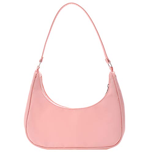 Fehploh Casual Damen Kleine Geldbörse Handtasche Mode Einfarbig Schulter Unterarm Hobos Tasche (Rosa) von Fehploh