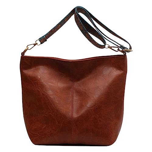 Fehploh Crossbody-Handtaschen mit großem Fassungsvermögen, Retro-Druck, Kissen, Crossbody-Tasche, wasserdicht, PU, kratzfest, für Damen, mit Reißverschluss, modisch, täglich, Freizeit, braun, 32*11*26 von Fehploh