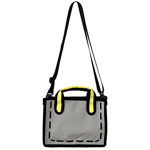 Fehploh Damen Cartoon-Tragetasche, Einkaufstasche, lässig, Sommer, modisch, verstellbare Riemen, Kuriertasche, grau, 24x18x8cm/9.45x7.09x3.15in von Fehploh