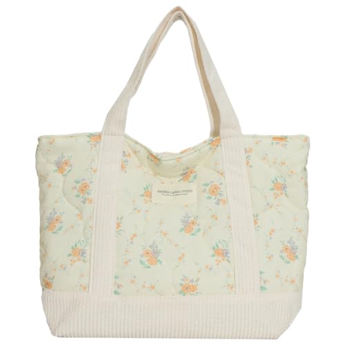 Fehploh Damen-Einkaufstasche mit gestepptem Blumenmuster, elegante Handtasche, Patchwork, stilvolle Pendlertasche, weich, großes Fassungsvermögen für Outdoor-Reisen (Stil 3) von Fehploh