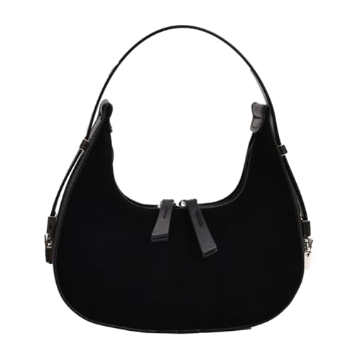 Fehploh Damen Halbmondtasche, vielseitige Vintage-Umhängetasche, lässige Umhängetasche, Hobo-Tasche, kleine Achseltasche, Mädchen, stilvolle Geldbörse, Schwarz , von Fehploh