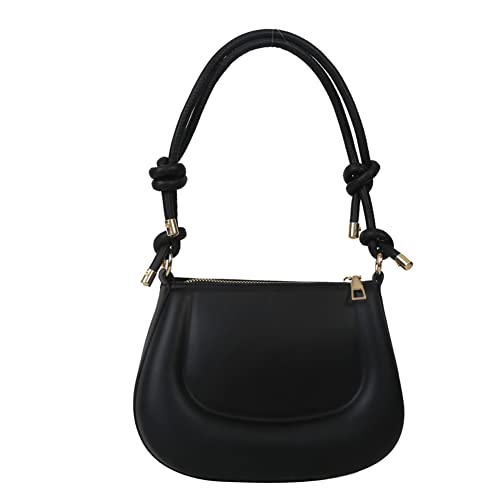 Fehploh Damen Handtasche mit Tragegriff oben, modisch, einfarbig, PU-Leder, schlicht, lässig, süße Trends, Schwarz , 20x15x6cm/7.87x5.91x2.36in von Fehploh