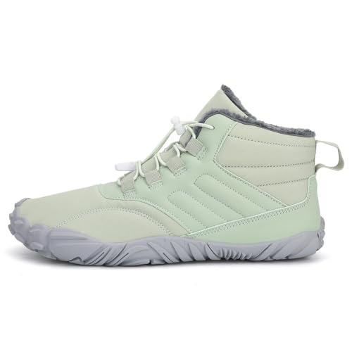 Fehploh Damen Herren Gummi-Barfuß-Laufschuhe, wasserdicht, rutschfest, atmungsaktiv, Winter, warm, Jogging-Sneaker für Spaziergänge im Freien (36 grün) von Fehploh