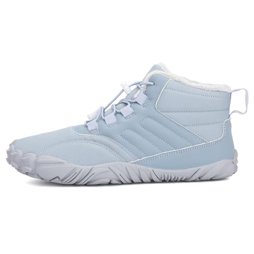 Fehploh Damen Herren Gummi-Barfuß-Laufschuhe, wasserdicht, rutschfest, atmungsaktiv, Winter, warm, Jogging-Sneaker für Spaziergänge im Freien (Seeblau 45) von Fehploh