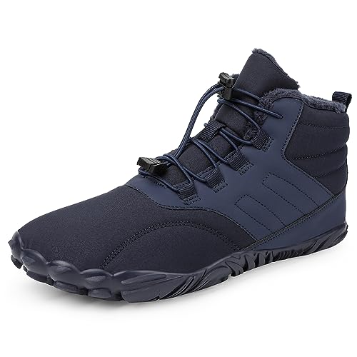 Fehploh Damen Herren Gummi Hohe Stiefeletten Wasserdicht rutschfest Atmungsaktiv Winter Warm Laufen Barfußschuhe für Trekking Klettern (Blau 41) von Fehploh