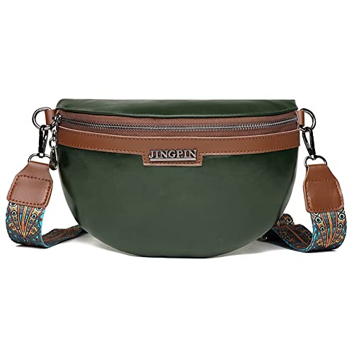 Fehploh Damen Kuriertasche, Kontrastfarbe, Reise-Brusttasche, breiter Riemen, modisch, lässig, für Reisen, Sport, grün von Fehploh