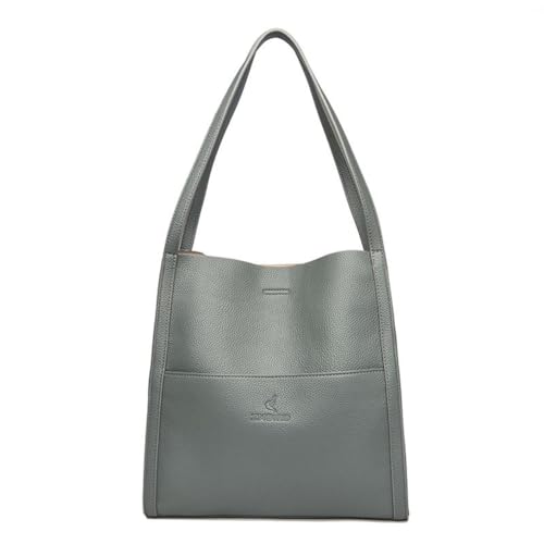 Fehploh Damen PU Tote Reißverschluss Top Griff Tasche Einfache Casual Satchel Bag Vielseitige Leder Schultertasche Pendeln Tasche, grün, Black,Green,Grey,Red,Khaki(optional) von Fehploh