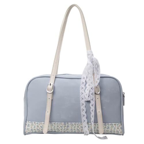 Fehploh Damen-Tasche mit Blumen-Patchwork, verstellbarer Riemen, Blumen-Umhängetasche, große Kapazität, Freizeit-Achseltasche, Mädchen-Outdoor-Tagestasche (blau) von Fehploh