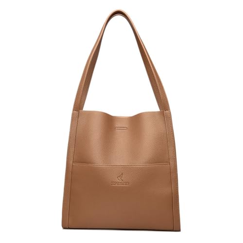 Fehploh Damen-Tragetasche, trendige Tragetasche mit Reißverschluss, Henkeltasche, schlicht, lässig, Umhängetasche, vielseitige Leder-Umhängetasche, Pendlertasche (Khaki) von Fehploh