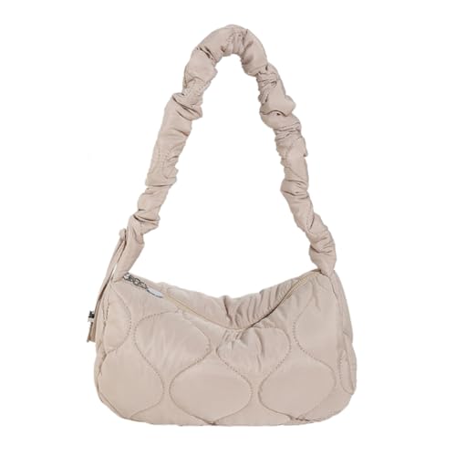 Fehploh Damen-Umhängetasche, gesteppt, Kordelzug, gepolstert, Hobo-Tasche, leicht, bauschig, Umhängetasche, plissiert, Umhängetasche, Pendlertasche (Khaki) von Fehploh