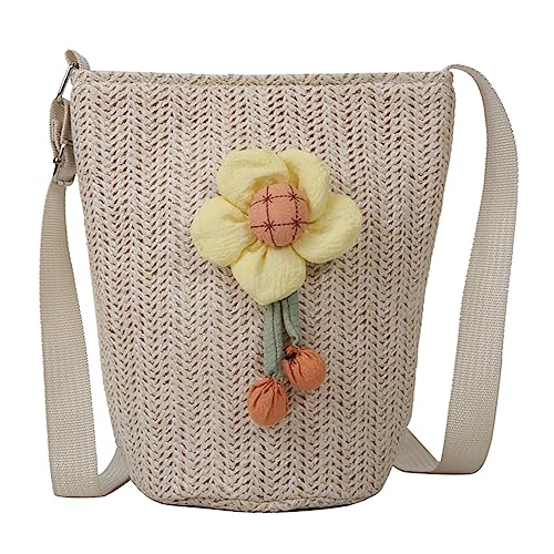 Fehploh Damen-Umhängetasche, luxuriöse Designer-Stroh-Umhängetasche, große Kapazität, modische Unterarmtasche, einfache weibliche Pendler-Handtasche für Büro, Reisen (Beige-Stil A) von Fehploh