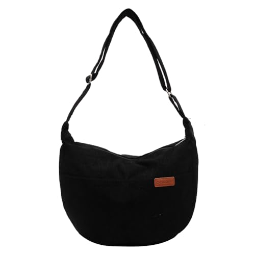 Fehploh Damen-Umhängetasche, vielseitig, mit Reißverschluss, verstellbarer Riemen, Umhängetasche, Pendlertasche, Schwarz , 360.00x260.00x80.00mm/14.17x10.24x3.15inch von Fehploh