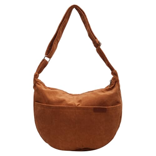 Fehploh Damen-Umhängetasche, vielseitig, mit Reißverschluss, verstellbarer Riemen, Umhängetasche, Pendlertasche, braun, 360.00x260.00x80.00mm/14.17x10.24x3.15inch von Fehploh