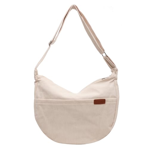 Fehploh Damen-Umhängetasche, vielseitig, mit Reißverschluss, verstellbarer Riemen, Umhängetasche, Pendlertasche, weiß, 360.00x260.00x80.00mm/14.17x10.24x3.15inch von Fehploh