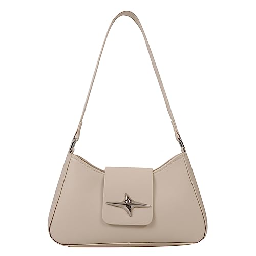 Fehploh Damen-Umhängetasche mit Reißverschluss, PU-Leder, Pailletten, Y2K, Outdoor-Freizeittasche für Damen, beige, 24.5*6.5*14cm/9.56*2.54*5.46in von Fehploh