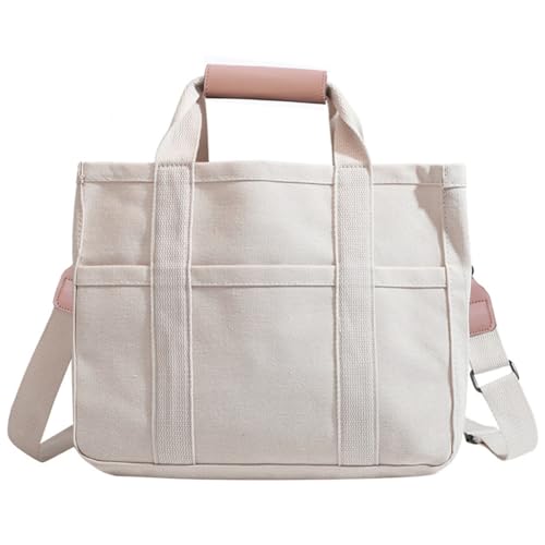 Fehploh Damen-Umhängetasche mit mehreren Taschen, weiches Segeltuch, vielseitige Schultertasche mit verstellbarem Riemen, einfache Mama-Tasche für Shopping, Arbeit, täglichen Gebrauch, Tragetasche, von Fehploh