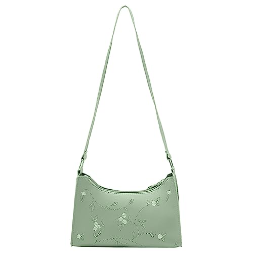 Fehploh Damen-Unterarmtasche, Spitze, Blumenmuster, weich, kleine Tragetasche, PU-Leder, Mädchen, Geldbörse, Damen-Clutch, grün, 22x16x5.5cm/8.66x6.3x2.17in von Fehploh