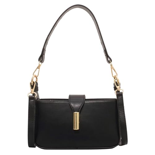 Fehploh Designer-Umhängetasche, PU-Leder, trendige Crossbody-Tasche mit verstellbarem Riemen, kleine Unterarmtasche für Damen, Schwarz , 8.27*4.72*3.15inch von Fehploh