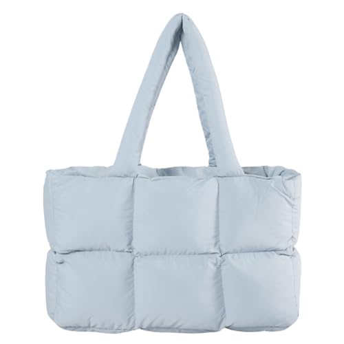 Fehploh Einfache Wolkentasche for Damen, einfarbig, gesteppt, modische Einkaufstasche, große Kapazität, weiche Wolken-Einkaufstasche, trendige Pendlertaschen (blau) von Fehploh