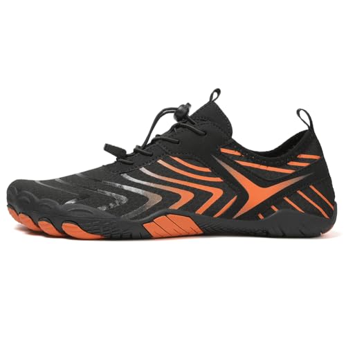 Fehploh Fellow Wasserschuhe, Barfuß-Strandsandalen, schnell trocknend, zum Surfen, Schnorcheln, rutschfeste Sport-Trainings-Sneaker, Herren und Damen, Aqua-Schuhe (36 Orange) von Fehploh