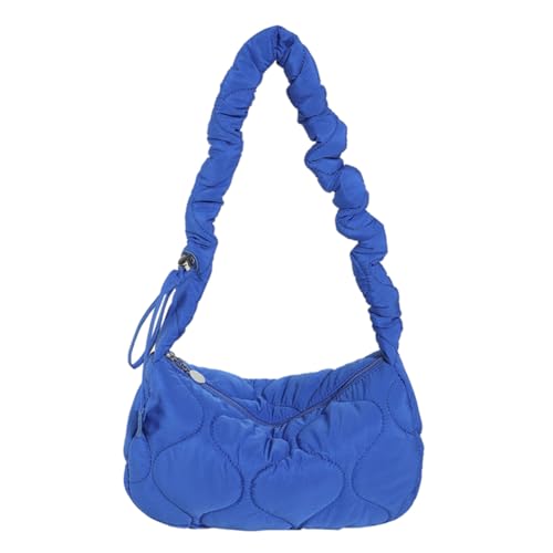 Fehploh Gesteppte Schultertasche für Damen, mit Kordelzug, Hobo, Halbmondtasche, leicht, Crossbody-Tasche, gefaltete Achselhöhle, Pendler, blau, 290.00x200.00x120.00mm/11.42x7.87x4.72inch von Fehploh