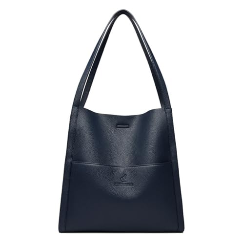 Fehploh Große Hobo-Tasche mit Reißverschluss, einfache Leder-Umhängetasche, vielseitige Damen-Umhängetasche, Handtasche, Handtasche, Pendlertasche (blau) von Fehploh