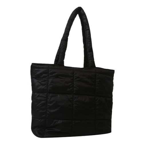 Fehploh Leichte, bauschige Umhängetasche, große Kapazität, Tasche mit Tragegriff oben, gesteppte Tragetasche, gepolsterte Umhängetasche for Damen, Herbst-Winter-Tasche (schwarz) von Fehploh