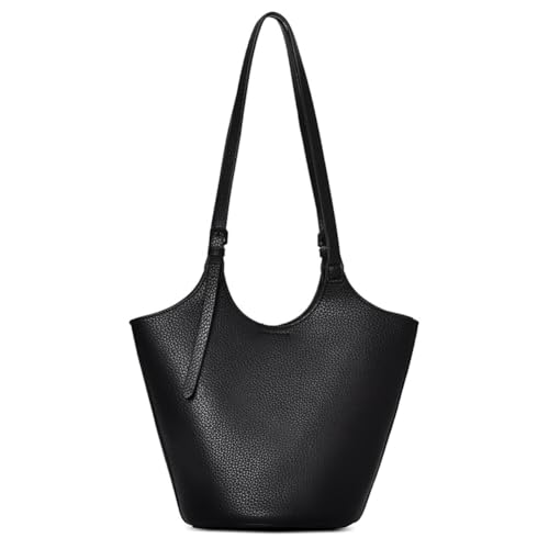 Fehploh Modische Damen-Beuteltasche, großes Fassungsvermögen, PU-Designer-Umhängetasche, einfarbig, elegante Handtasche, verstellbarer Riemen zum Einkaufen, Pendeln (02) von Fehploh