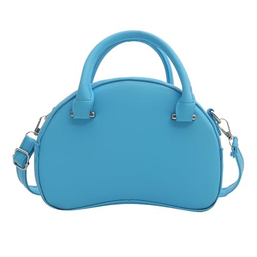 Fehploh Modische Handtasche, großes Fassungsvermögen, lässige Schultertasche, einfarbig, trendige Umhängetasche mit verstellbarem Riemen, Henkeltasche (blau) von Fehploh