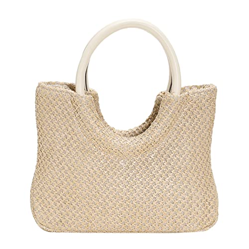 Fehploh Offene, universelle Sommer-Stroh-Hobo-Tasche, große Kapazität, modische Damen-Handtaschen, Tragetaschen für Urlaub, Reisen, Alltag, Freizeit (Beige) von Fehploh