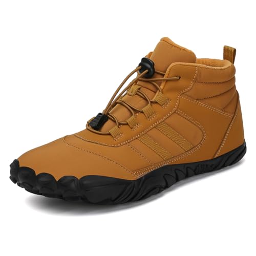 Fehploh Pelzgefütterter Schneestiefel, Plüsch-Wanderstiefel for Damen und Herren, wasserdichte Winter-Sneaker, warme Winter-Schneestiefel zum Spazierengehen, Wandern for den Winter (37 Kaffe von Fehploh