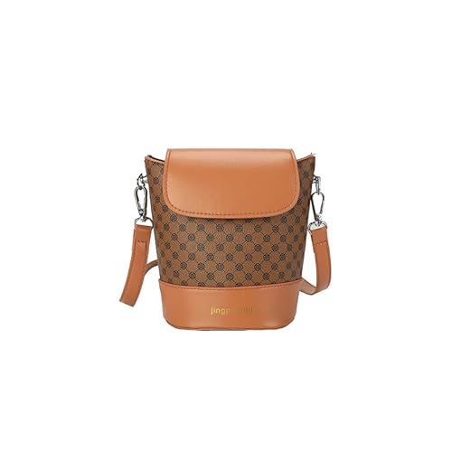 Fehploh Retro-Umhängetasche für Damen, PU-Leder, Vintage, Crossbody-Tasche, Reißverschluss, Luxus-Umhängetasche, weibliche Dating-Tasche, Hellbraun, 220.00x120.00x80.00mm/8.66x4.72x3.15inch von Fehploh