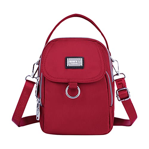 Fehploh Tragbare kleine Geldbörse, Kuriertasche, elegant, einfach, wasserdicht, verstellbarer Riemen, Wochenendurlaub, rot, 15*8*20 cm von Fehploh