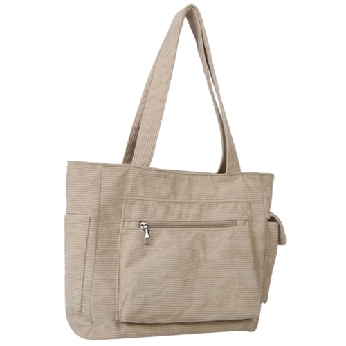 Fehploh Umhängetasche mit Reißverschluss, Außentasche, lässige Schulterhandtasche, leichte Damen-Mode-Tragetasche, großes Fassungsvermögen, vielseitige College-Tasche (Khaki) von Fehploh