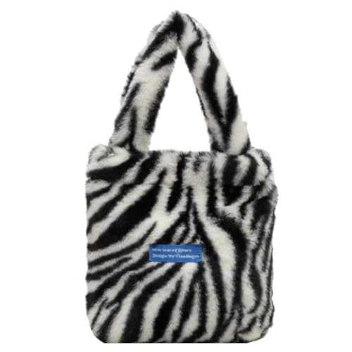 Fehploh Vielseitige pelzige Umhängetasche, flauschige Handytasche, Kunstfell-Handtasche, Winter-Einkaufstasche, Damen-Plüsch-Einkaufstasche (Stil 1) von Fehploh