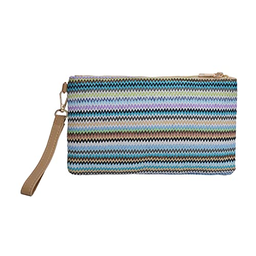 Fehploh Vintage tragbare, elegante, exquisit gewebte Clutch-Tasche, bunte Damen-Clutch, Münzgeldbörse, handgefertigt, für den Wochenendurlaub (Stil 4) von Fehploh