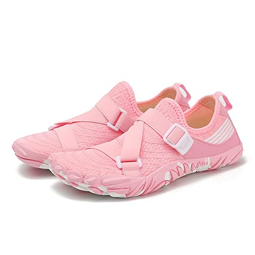 Fehploh rutschfeste Schwimm- und Wasserschuhe, schnell trocknend, zum Schwimmen, Strand, Aqua-Schuhe, atmungsaktive Laufschuhe, verschleißfest, für Damen und Herren (38 Pink) von Fehploh