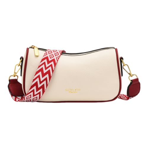 Fellow Damen Kleine Umhängetasche, Gitarrengurte, Leder-Umhängetasche, lässig, trendige Clutch, Handtasche, Kissen, Umhängetasche, Mädchen, stilvolle Geldbörse (Beige) von Fehploh