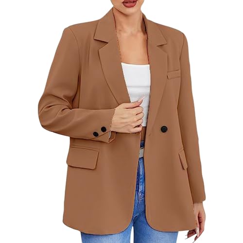 Feibeauty Cord Blazer Damen Kurz Blazer Blumenmuster Damen Damen Anzughose Herbst Mode Damen 2023 Business Jacke Oberteile Schietwetter Jacke Herbstjacke (Braun, L) von Feibeauty