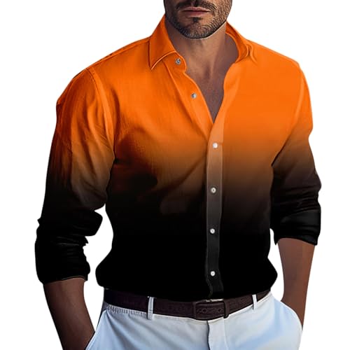 Fleecejacke Herren Fleece Pullover Herren Halloween Shirt Weisses Hemd Männer Longshirt Herren Herren Hemd Schwarz Sporthemden Herren Hemd Slim Fit Poncho Herren (Orange, Xl) von Feibeauty