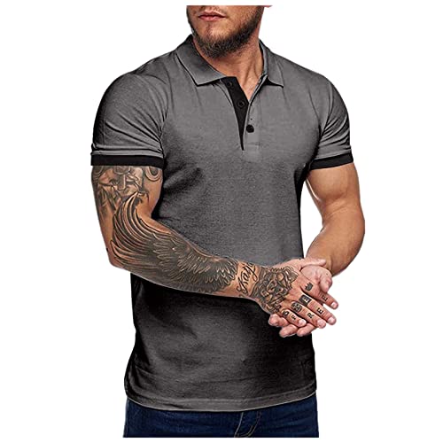 Hemd Herren Weiss Sport Tshirt Unterhemden Herren Schwarz Herren T - Shirt Top Tank Herren Trachtenhemd Herren Blau Herrenhemden XXXL Lederhemd Herren Hemd Karriert (Gray, XL) von Feibeauty