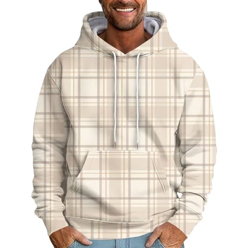 Hoodie Blanket T-Shirt Einschulung Polo Shirt Hoody Herren Mit Kapuze Trachtenjacke Herren Unterziehrolli Herren Sport Shirts Hemden Herren Kurzarm Bügelfrei (Khaki, XXL) von Feibeauty